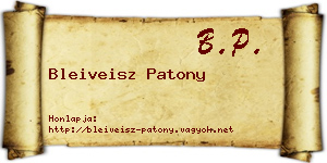 Bleiveisz Patony névjegykártya